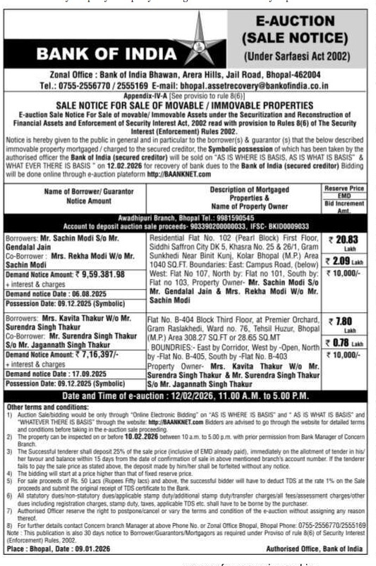 308.27 square feet Flat for sale in Premier Orchard ,Gram Raslakhedi, Bhopal — photo 1