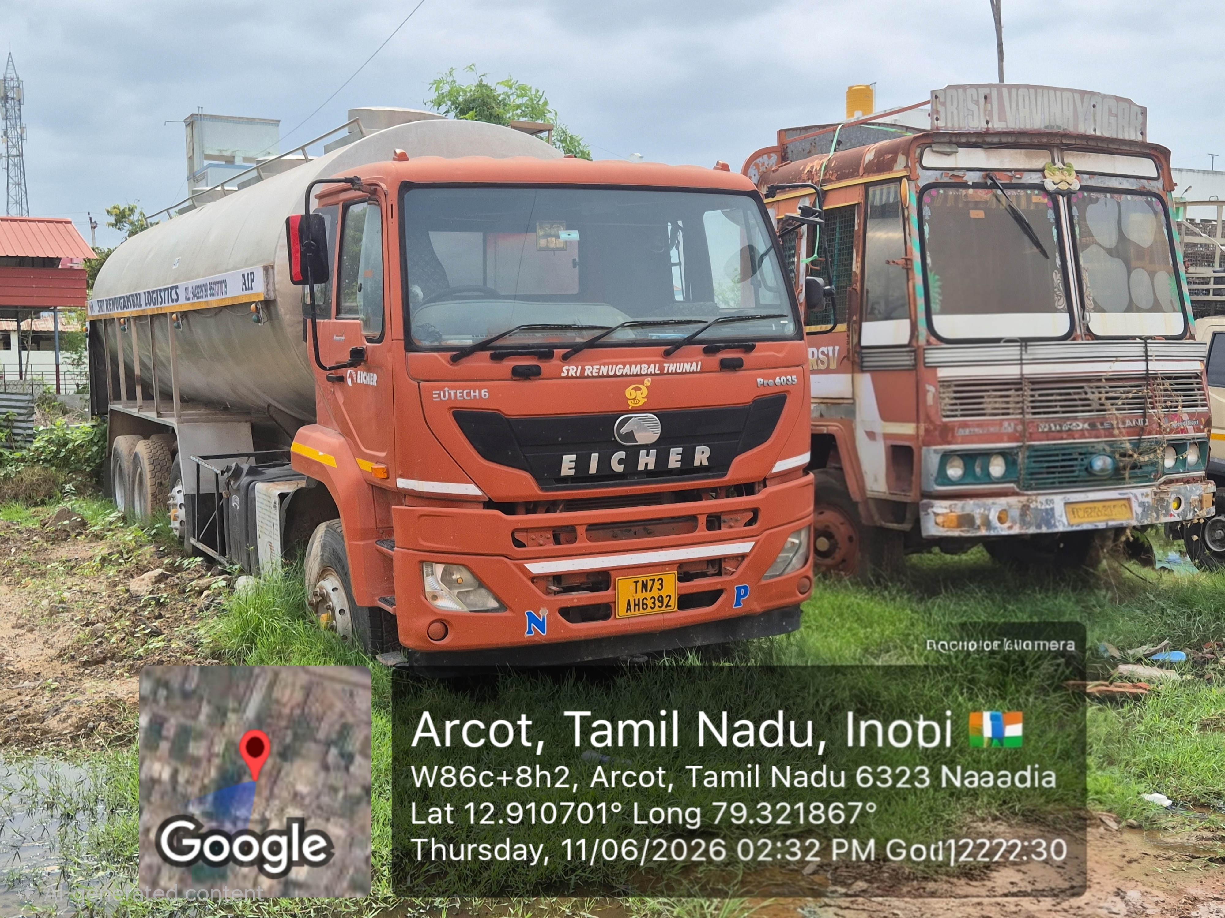 Milk Tanker Vehicle EICHER PRO 6035 CBC  BS-VI Fitted with 24 KL SS Tank Milk Carrier; TN73AH6392 for sale in Arcot Arcot — photo 1