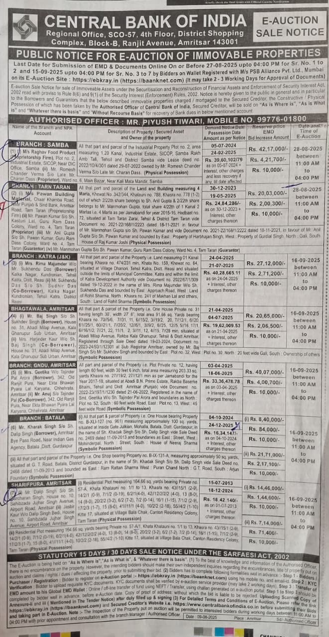 Plot for sale in Tarn Taran