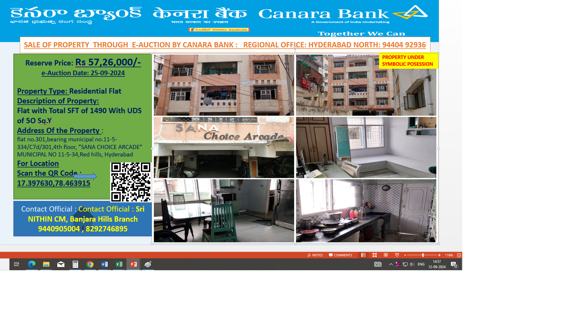 2 BHK Flat for sale in SANA CHOICE ARCADE, RED HILLS HYDERABAD Hyderabad