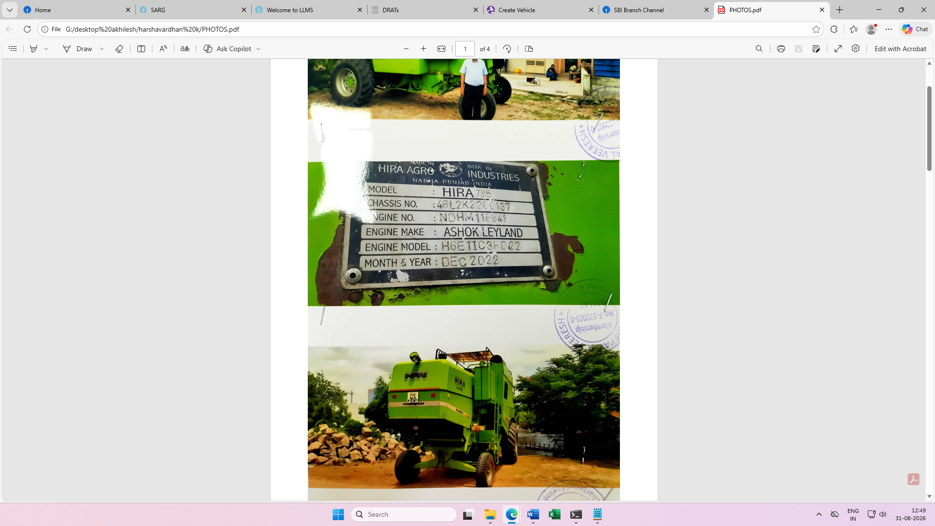 2022 Ashok Leyland HIPPO 5536 6x4 3900/Chassis Trailer 1659 km 4 years for sale in GLOBAL INVESTIGATORS RESOLUTION AGENTS Gangawati