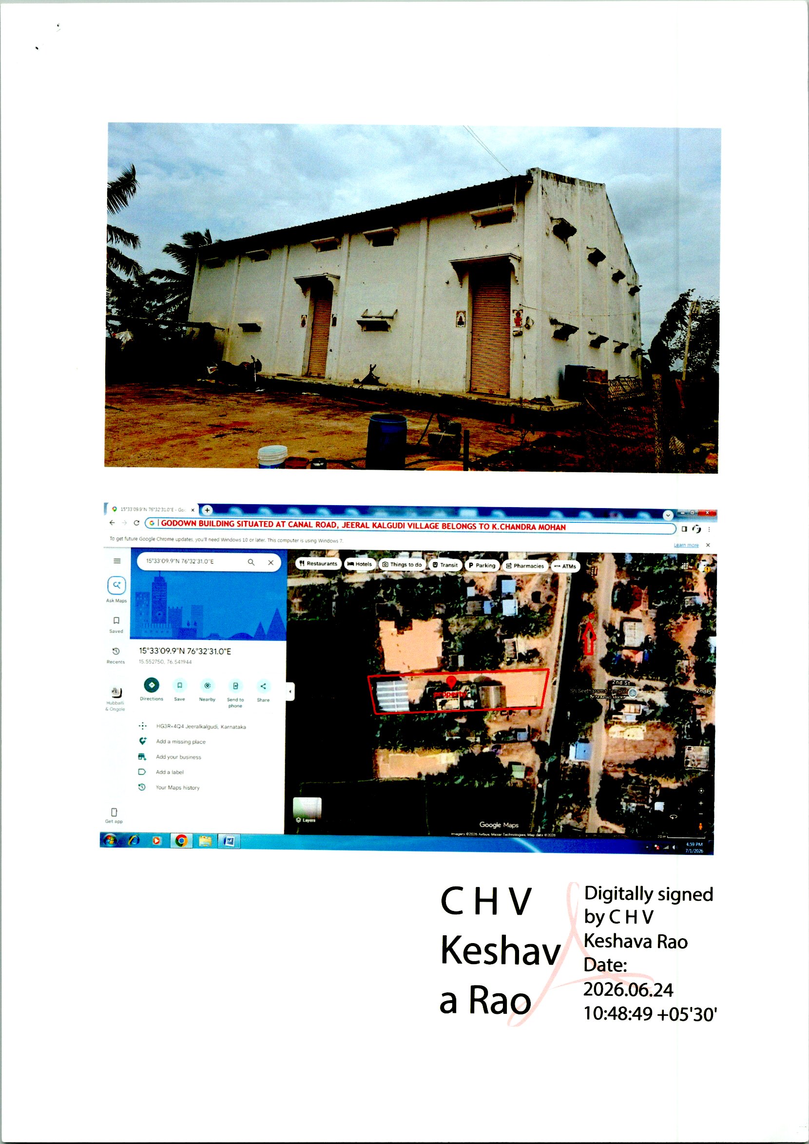 AGRICULTURAL LAND AND GODOWN for sale in Jeeralkalgudi Village, Gangavathi Taluk, Koppal Gangawati