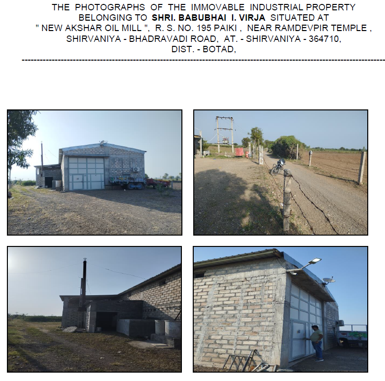185.17 square meter Industrial Shed for sale in Village, Bhadrawadi road near ramdevpir temple, taluka botad dist. Botad Botad