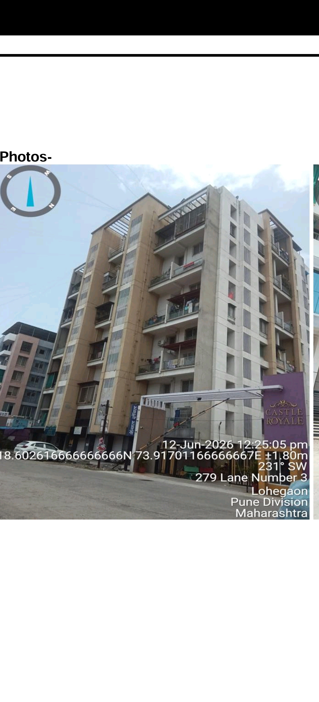 48.89 square meter Flat for sale in flat No 503 in A Building on the fifth floor in the project named as “Castle Royale” being constructed upon land situated at Revenue Village- Lohagaon, Taluka- haveli, District Pune, LOHEGAON Pune — photo 4