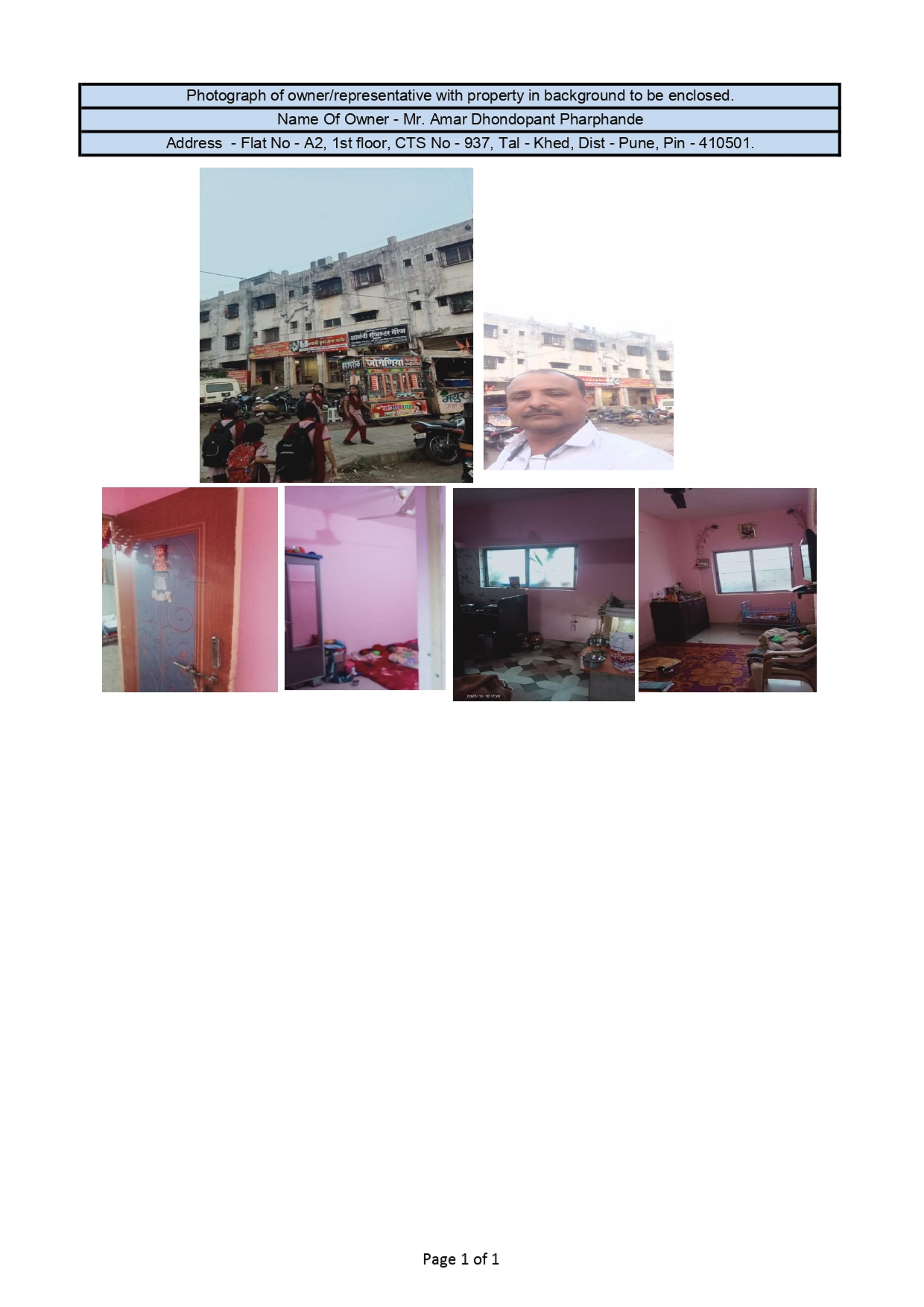 Flat for sale in Punekar Building, Village Alandi Devachi, Tal Khed Dist Pune 412105 Alandi
